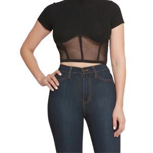 Cropped Knit Corset Top